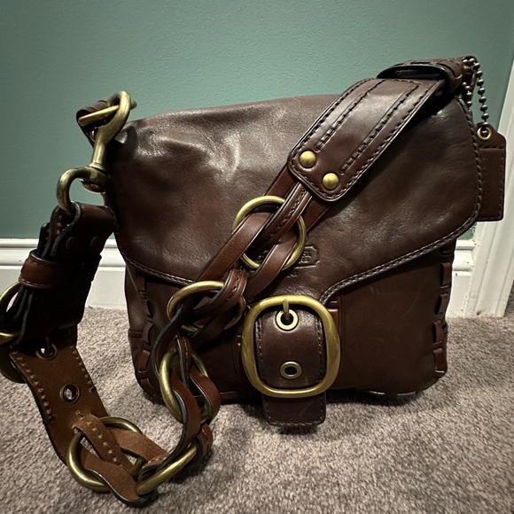 Coach Bleeker Tattersall Laced Strap Whiskey Leather like new - Picture 12 of 17